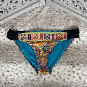 Trina Turk bikini bottoms size 12 boho floral paisley tropical beach resortwear
